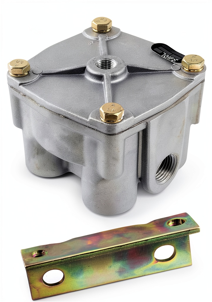 Installing Air Brake Relay Valve Type R12 World American SSA 065104 on a wooden desk