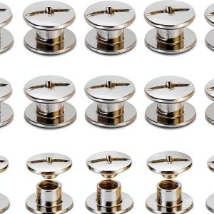 PATIKIL Chicago Screws M5 x 4mm Carbon Steel Binding Silver Tone-0