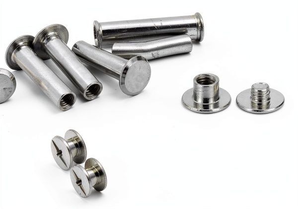 PATIKIL Chicago Screws M5 x 4mm Carbon Steel Binding Silver Tone-2