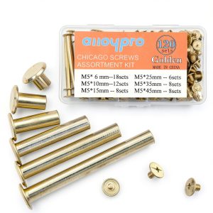 Alloypro 120pcs Phillips Binding Screws for Scrapbooks & Belts-0
