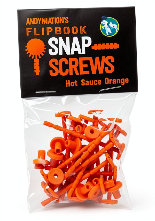 Andymation Snap Screws Orange for Flipbook Binding Screws & Studs-0