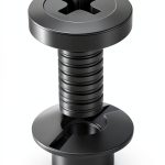 1/8" Black Chicago Screws & Binding Posts Fasteners for Leather Straps/Belts, Kydex Holster/Sheath Repair or Rivet Parts Replacement, Thru Hole Open Slot Design. Made in USA-0