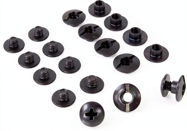 1/8" Black Chicago Screws & Binding Posts Fasteners for Leather Straps/Belts, Kydex Holster/Sheath Repair or Rivet Parts Replacement, Thru Hole Open Slot Design. Made in USA-1