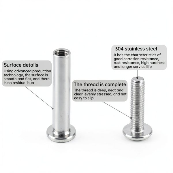 20 Pack M4 x 16mm Binding Screws, 304 Stainless Steel Bingding Post Screw Kits for DIY Leather Fastener, Photo Albums, Scrapbook, Belt Buckle Stainless Steel Binding Bolts with Hex Wrench-6