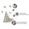 Alloypro 120 Pcs (60 Pair) M5 x 6/10/15/25/35/45 Silvery Phillips Chicago Screws Binding Screw Posts,Scrapbook Photo Albums Binding Screws Assorted Kit 6 Sizes for Leather Saddles Purses Belt Repair-2