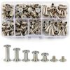 160 Pcs Chicago Screws and Extention Posts, Chicago Scrapbook Extension Posts and Screws, M4 M5 Photo Albums Book Phillips Binding Screws and Posts for Leather Saddles Purses Belt Scrapbook-0