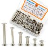 Alloypro 120 Pcs (60 Pair) M5 x 6/10/15/25/35/45 Silvery Phillips Chicago Screws Binding Screw Posts,Scrapbook Photo Albums Binding Screws Assorted Kit 6 Sizes for Leather Saddles Purses Belt Repair-0