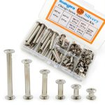 Alloypro 120 Pcs (60 Pair) M5 x 6/10/15/25/35/45 Silvery Phillips Chicago Screws Binding Screw Posts,Scrapbook Photo Albums Binding Screws Assorted Kit 6 Sizes for Leather Saddles Purses Belt Repair-0