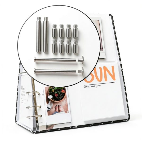 2 Pack Chicago Screws and 12 PCS Scrapbook Extension Posts - Album Binding Posts Replacement for Refillable Photo Albums, Scrapbooks, and DIY Craft Pages-2