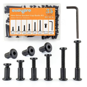 Black M6 Hex Drive Socket Cap Bolts Kit 30 Sets by ALLOYPRO-0