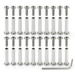 20 Pack M4 x 16mm Binding Screws, 304 Stainless Steel Bingding Post Screw Kits for DIY Leather Fastener, Photo Albums, Scrapbook, Belt Buckle Stainless Steel Binding Bolts with Hex Wrench-0