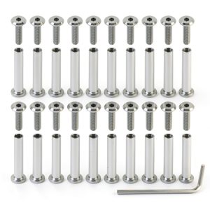 20 Pack M4 x 16mm Binding Screws, 304 Stainless Steel Bingding Post Screw Kits for DIY Leather Fastener, Photo Albums, Scrapbook, Belt Buckle Stainless Steel Binding Bolts with Hex Wrench-0