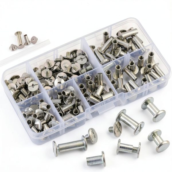 160 Pcs Chicago Screws and Extention Posts, Chicago Scrapbook Extension Posts and Screws, M4 M5 Photo Albums Book Phillips Binding Screws and Posts for Leather Saddles Purses Belt Scrapbook-2